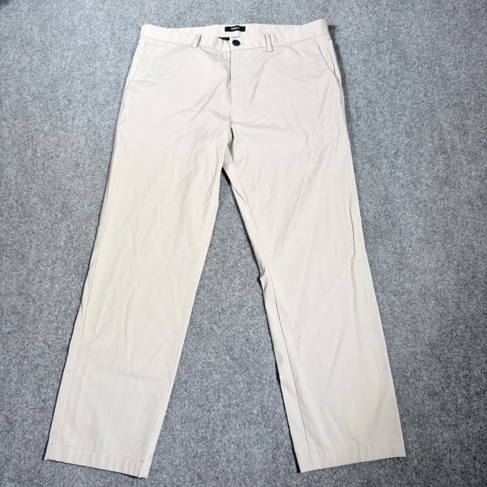 Theory Zaine SW Neoteric Chino Tech Pants Mens 34x26.5 Beige